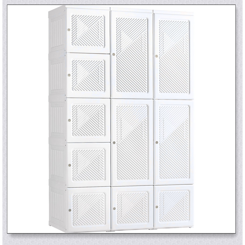 Armoire-penderie portative HOMcom, armoire de chambre pliante avec 11 compartiments cubiques, tringle et portes magnétiques pour un rangement efficace