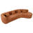 Nargis 2 - Piece 132" Modern Curved Sectional Sofa-262422904-266830434