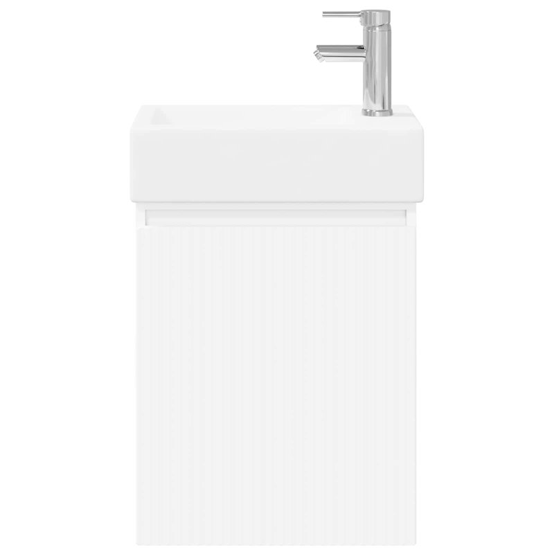 Single Bathroom Vanity with Ceramic Basin, White