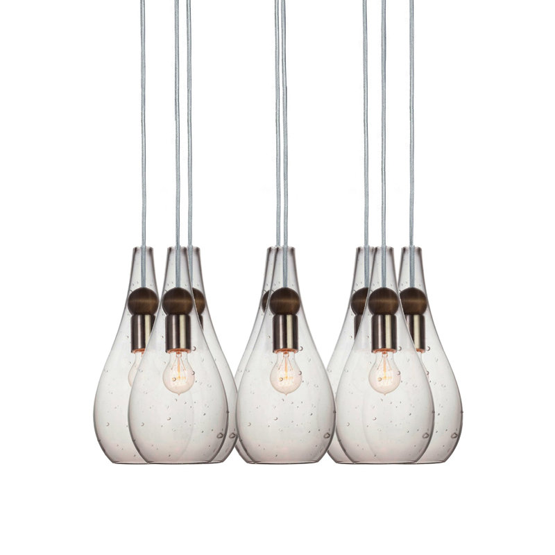 Earth 8 - Light Chandelier, Ship Rod, Smoke Glass, 120" H x 16" W x 16" D