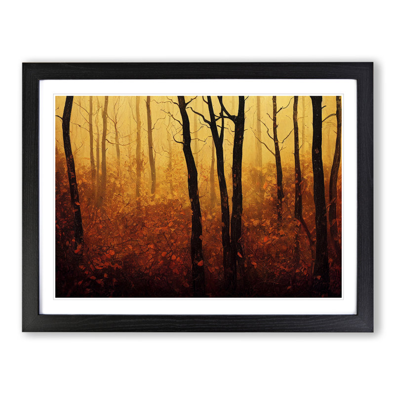 Dynamic Autumn Forest - Single Picture Frame Painting, Black, 46cm H x 64cm W x 2cm D