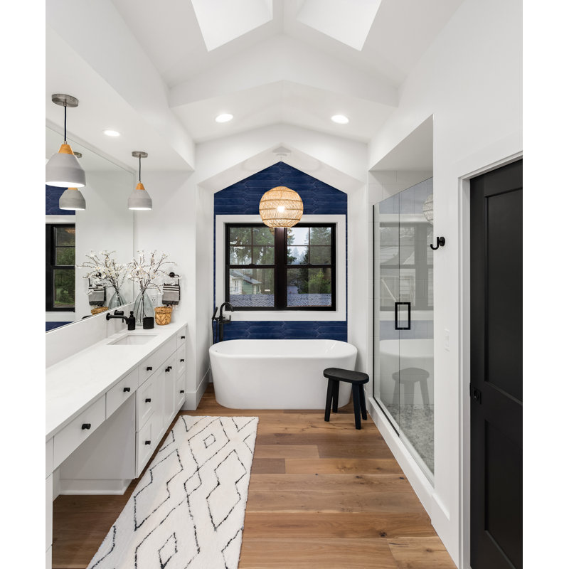 Tribeca-Talavera Picket 2.6"x13" Handmade Ceramic Tile Trim, Blue