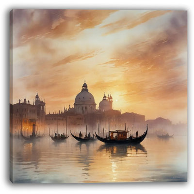 Venetian Dawn Elegance Wrapped Canvas Wall Art