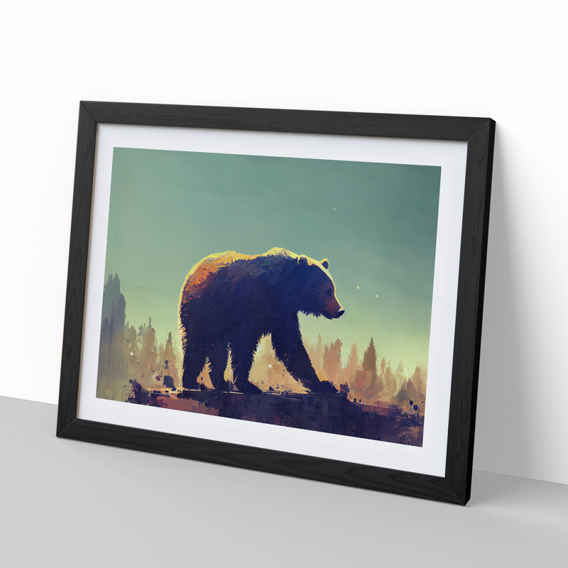 Bear Vol.4 - Single Picture Frame Print, 34cm H x 46cm W x 2cm D, Black