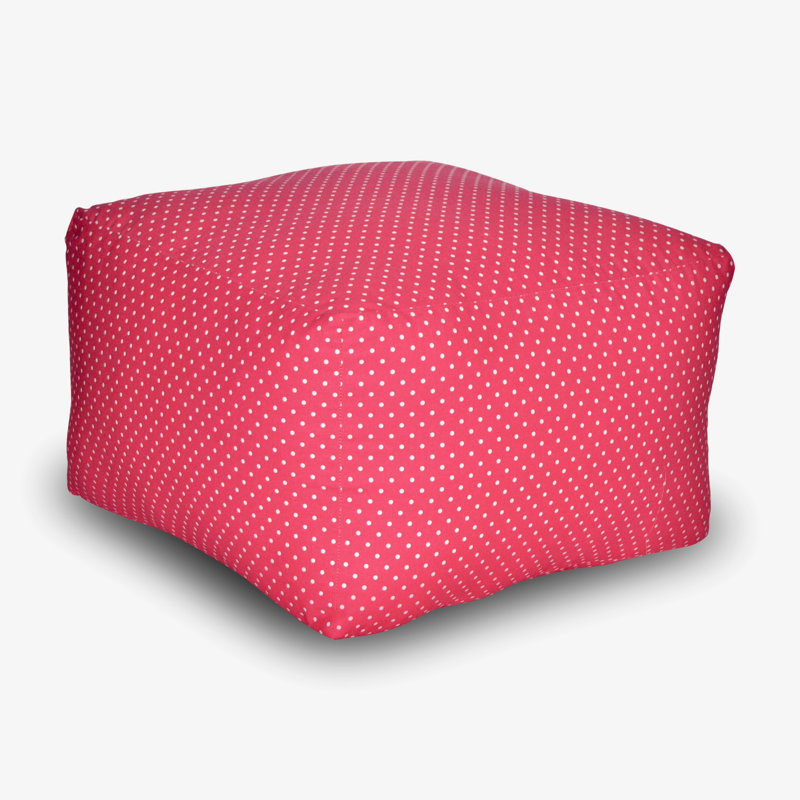 Pillow Poufette Square - Hot Pink Mini Dot Fabric - Made In Usa, Pink