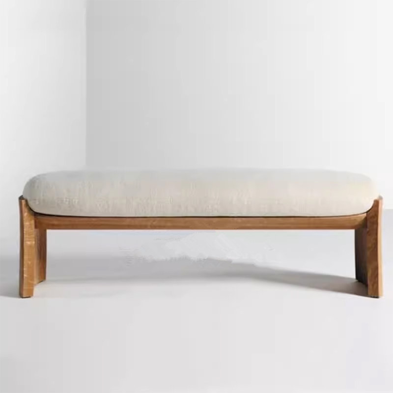 Modern Style Wood Upholstered Bedroom and Entryway Fabric Long Bench, 17.72" H x 55.12" W x 13.78" D