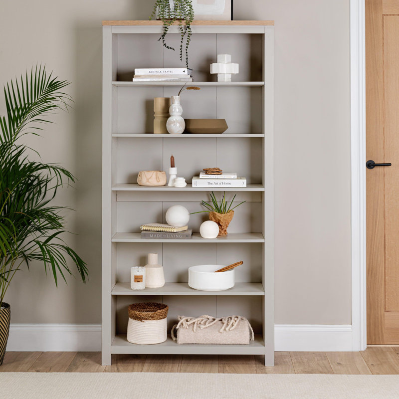 Maryhannah 180cm H x 90cm W Standard Bookcase, Stone Grey