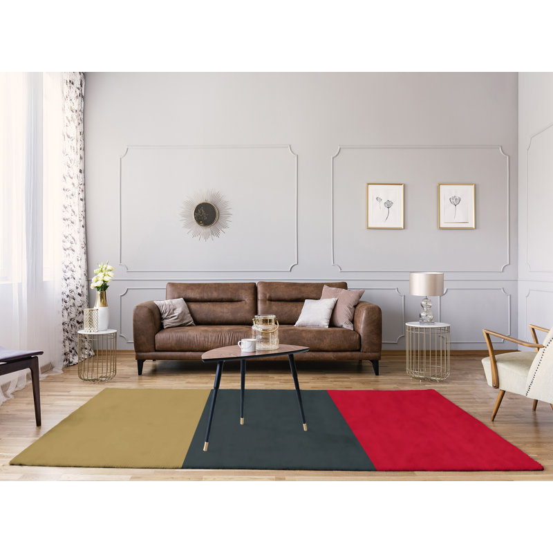 Gris acier tissé à plat, Rectangle 4 pi x 6 pi