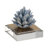 Glam Crystal Cluster Sculpture Decorative Object for Home Decor - Modern Marble Accent for Office or Living Room Shelf Decoration - 6", Blue & White-489595536-489595532