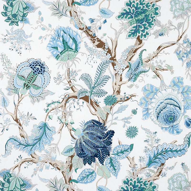 Indian Arbre Fabric, Peacock/Emerald