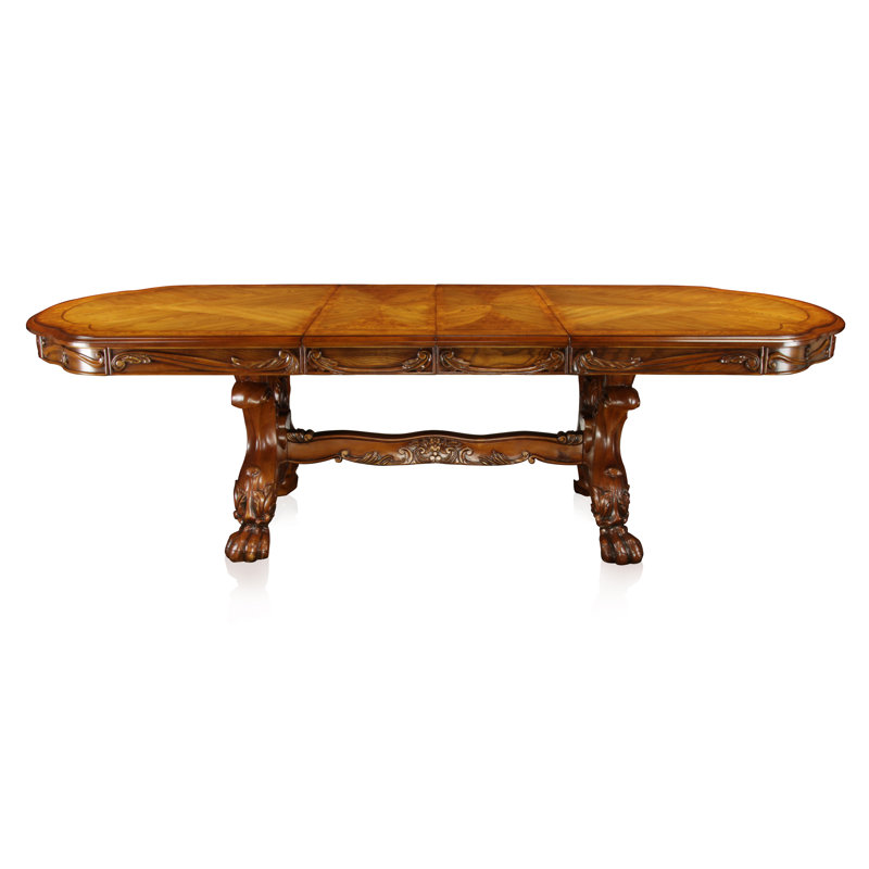 Evangeline Extendable Oval Solid Wood Base Dining Table