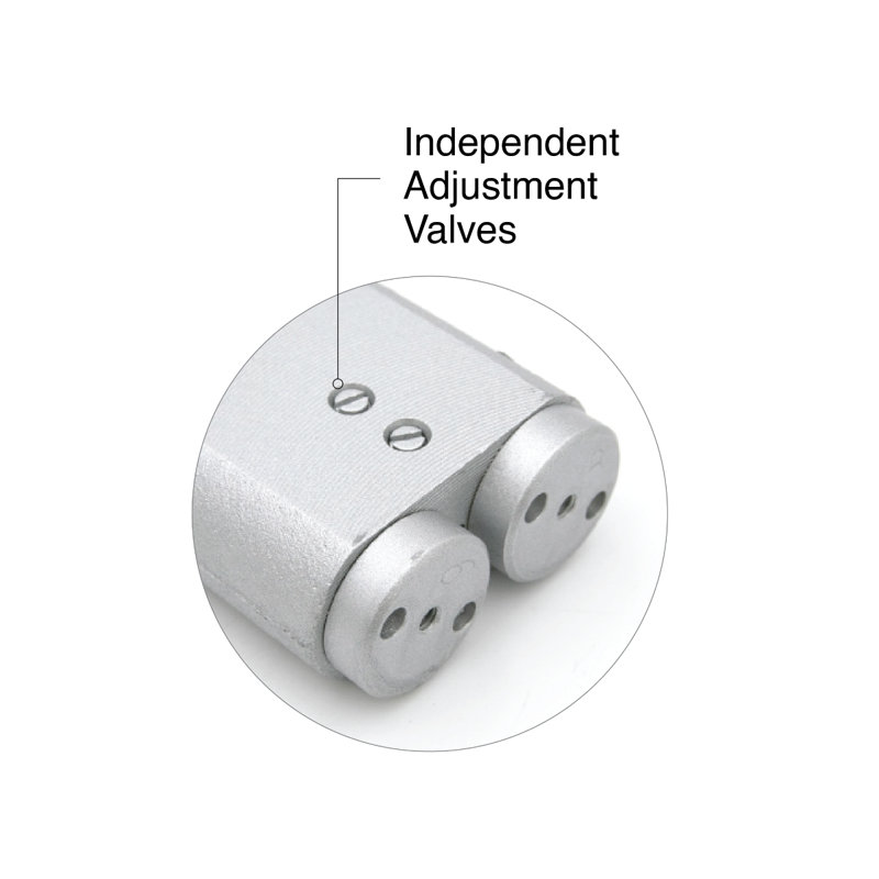 FHC FHCSA90NH0 Adjustable Spring 90 Degree No Hold Open 1/2" Spindle OHCC Body with Mounting Clips