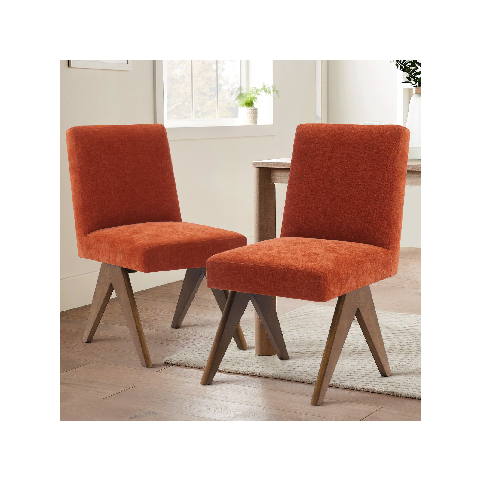 Brittnie Mid Century Modern Dining Chair, Terra Performance