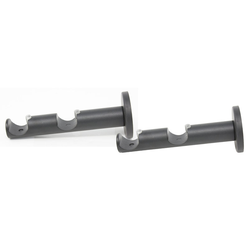 Support de fixation pour rideaux moulé en zinc Perz, Noir