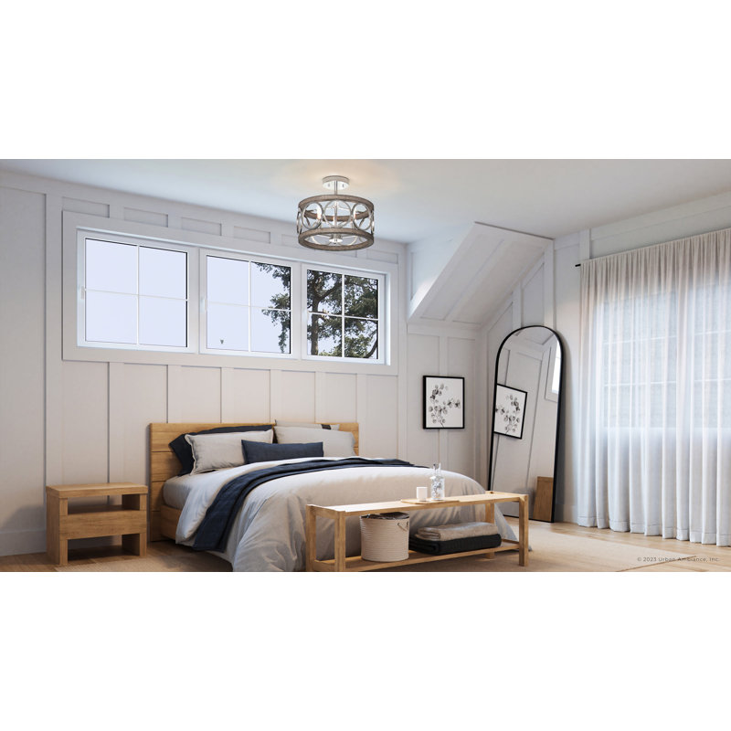 Plafonnier semi-encastré Wilfrido, Argent mat / gris