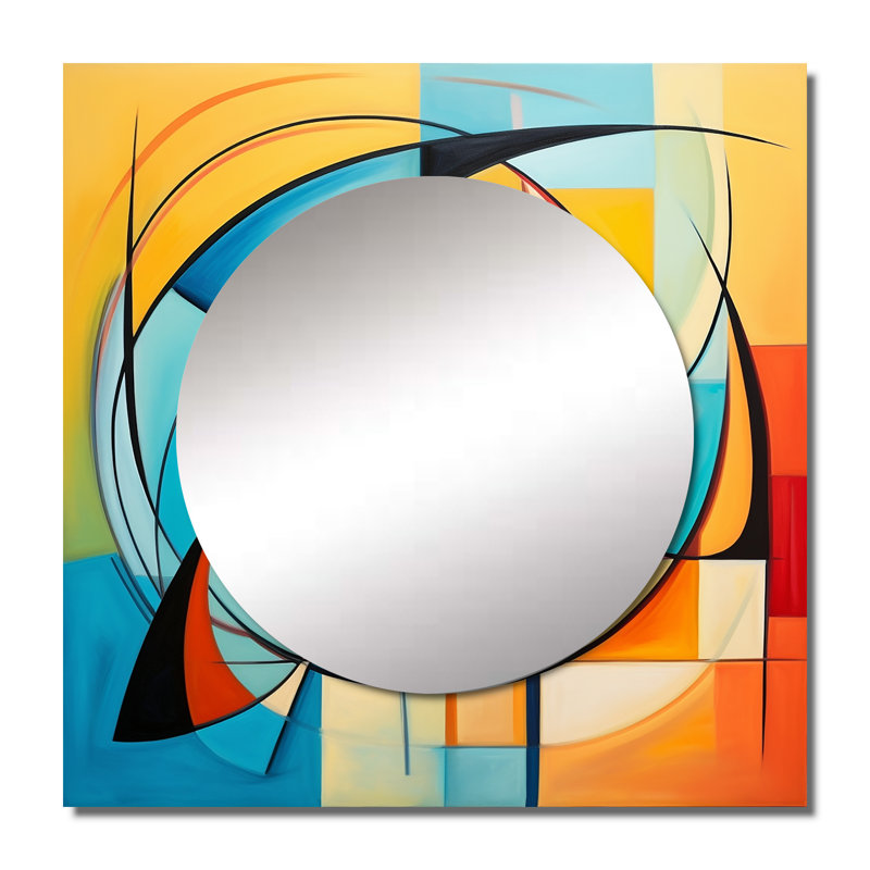 Rickesha - Miroir abstrait à carreaux, 29 po x 29 po