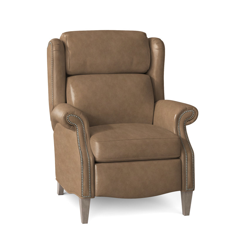 Fauteuil inclinable en similicuir Miller, Étain, Pierre, Cuir véritable vert forêt d'Anilina