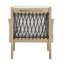 Ensemble de 2 chaises longues Modern Patio, corde en bois d'acacia pour la maison