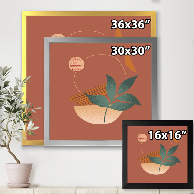 «Tropical Leaf Silhouettes and Shapes III», impression sur toile, H 16 po x l 16 po x 1,5 po, Toile avec cadre noir