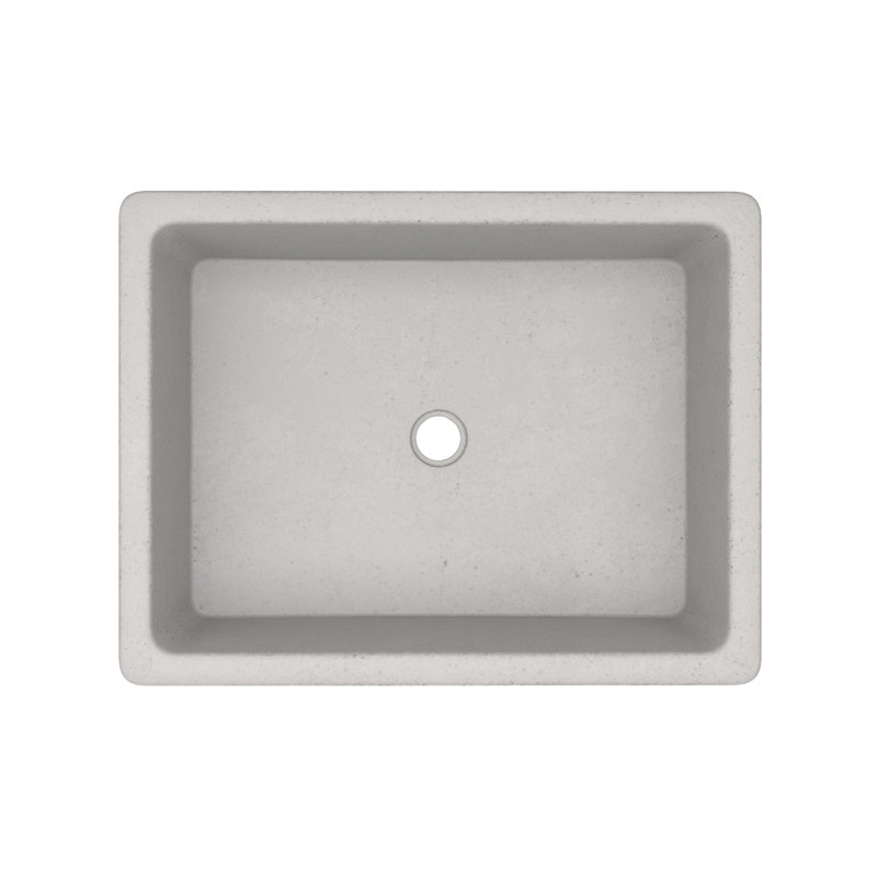 Nipomo Stone Handmade Rectangular Undermount Bathroom Sink, Ash