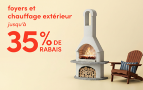 foyers et chauffage extérieur en solde
