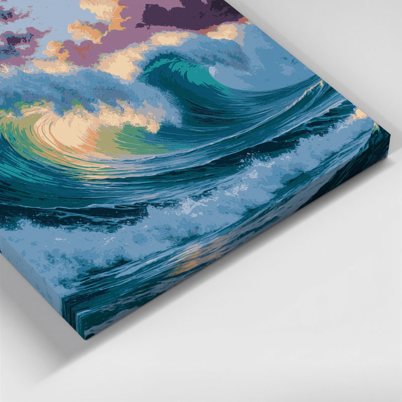 «Hawaiian Ocean Waves», art mural sur toile bleue, H 20 po x l 30 po