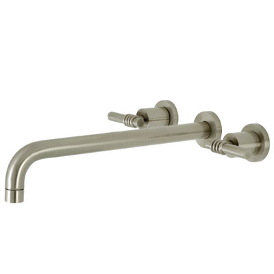 Kingston Brass Milano Two-Handle 3-Hole Wall Mount Roman Tub Faucet