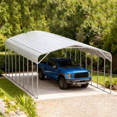 40FT X 20FT Metal Carport Garage – Weatherproof Steel Vehicle Shelter