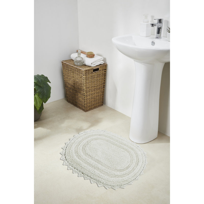 Tapis ovale réversible 100% coton Maxeys, Ovale 17 po x 24 po, Ivoire