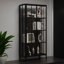 Vitrine 70,9 "en verre noir avec éclairage DEL