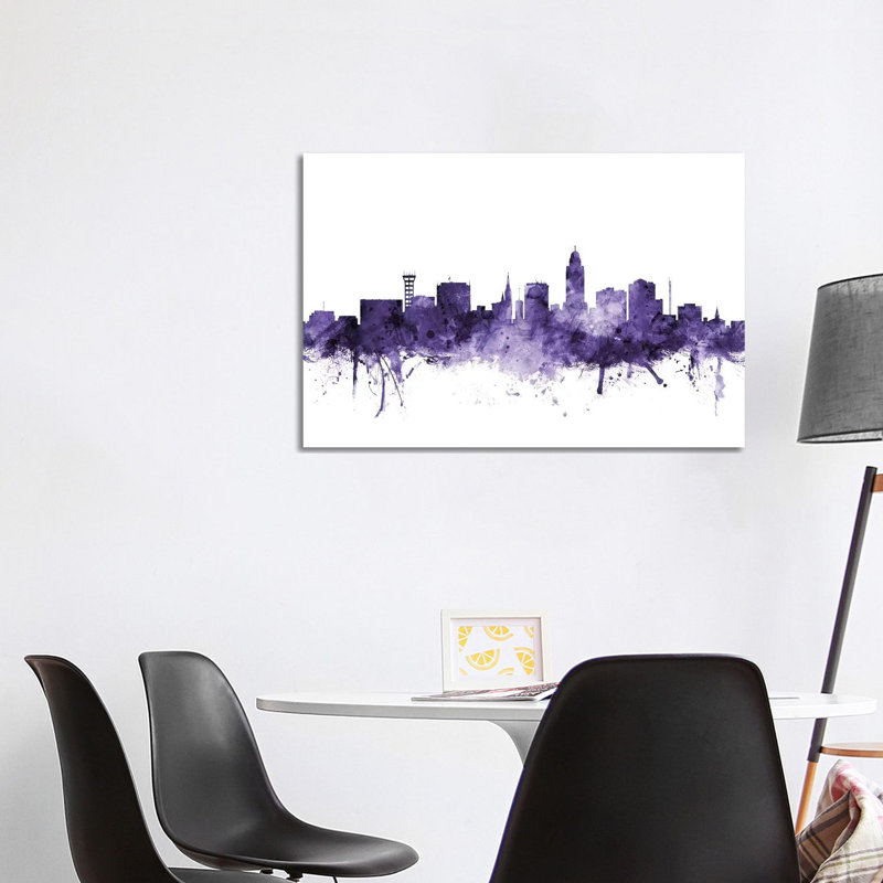 Lincoln, Nebraska Skyline by Michael Tompsett - 1 Piece Wrapped Canvas Wall Art, 101.6 cm H x 66.04 cm W x 3.175 cm D