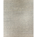 Geometric Hand-Knotted Wool Gray Area Rug