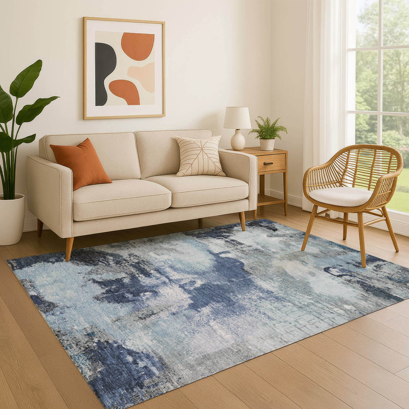 Premium Machine Washable Bucz AMF1738 Modern Rug, Rectangle 10' x 14'
