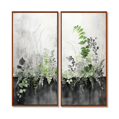 Green Minimalism Botanical Serenity - Green Wall Art