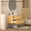 Meuble-lavabo mural en bois massif de 30 po avec lavabo et dosseret en acrylique simple-823749792