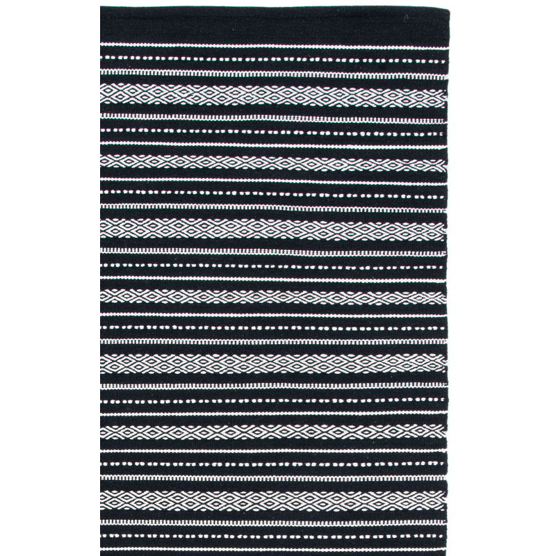 Spenser Flat Weave Cotton Striped Rug, Rectangle 3' x 5'