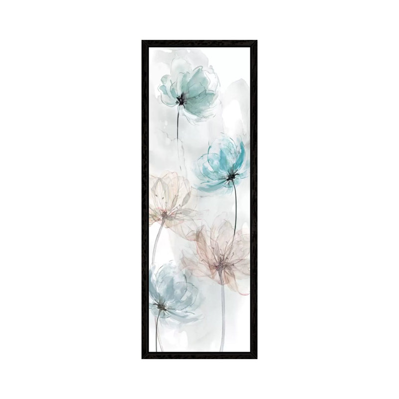 Transparent Rain I by Carol Robinson - Panoramic Print on Canvas, Black Framed Canvas, 30.48 cm H x 91.44 cm W