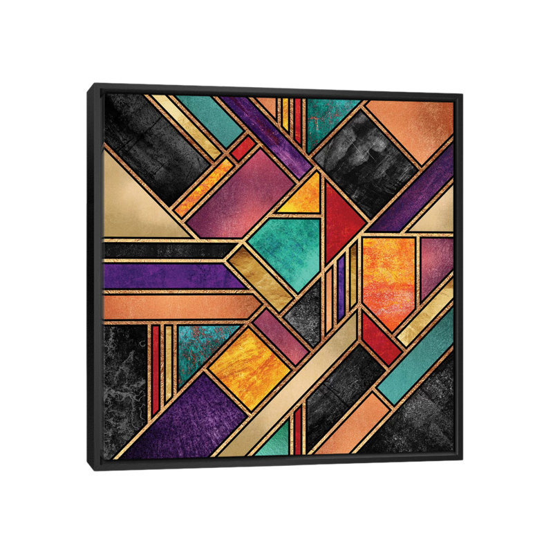 «Colorful City Night» par Elisabeth Fredriksson - impression sur toile tendue, H 18 po x l 18 po x P 1,5 po, Pas de tapis