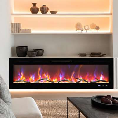 Blue Elephant 127cm W Black Electric Fireplace