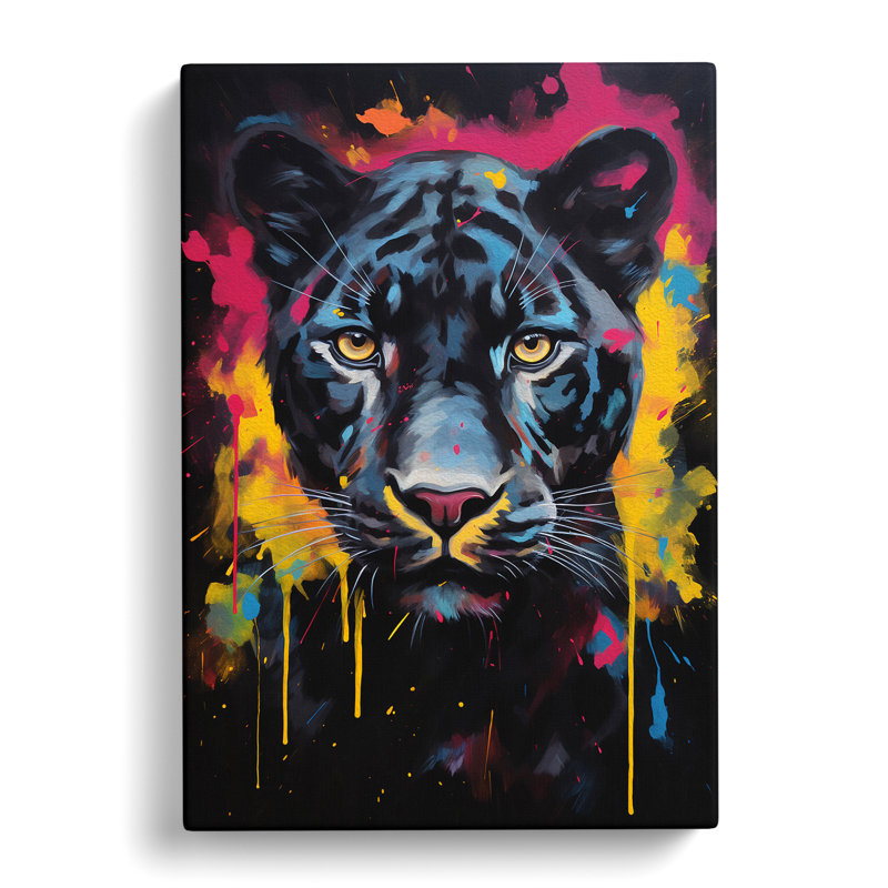 Panther Gestural - Wrapped Canvas, 76cm H x 50cm W x 3cm D