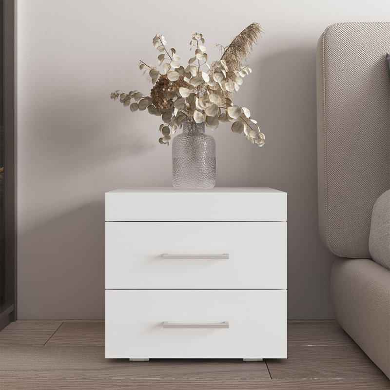 Perth Nightstand with Matte Finish, White
