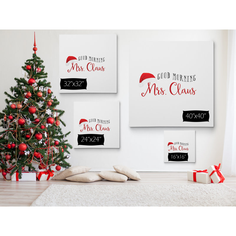 Mme. Claus - reproduction d'art textuel, Toile tendue, H 24 po x l 24 po x P 1 po