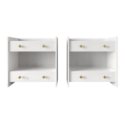 Deux tables de chevet blanches