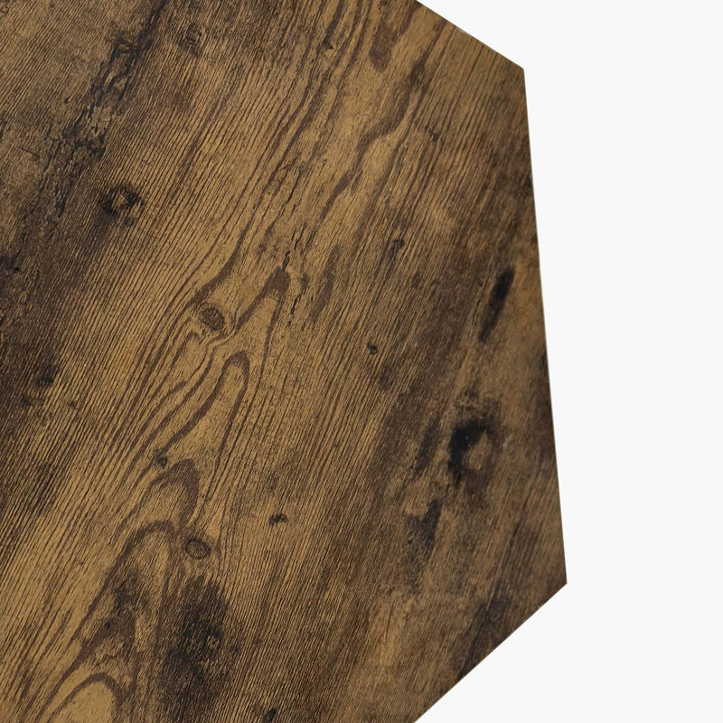 23.62'' Hexagonal Coffee Table Side Table Nightstand, Antique Brown