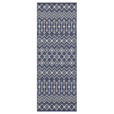 Kisten 5'3" x 7'3" Rectangular Geometric Area Rug with Tribal Pattern