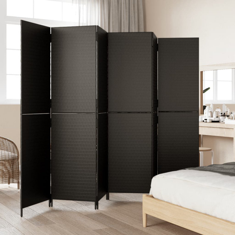 Neyzer Folding Room Divider, 200cm H x 294 cm W, 6, Black