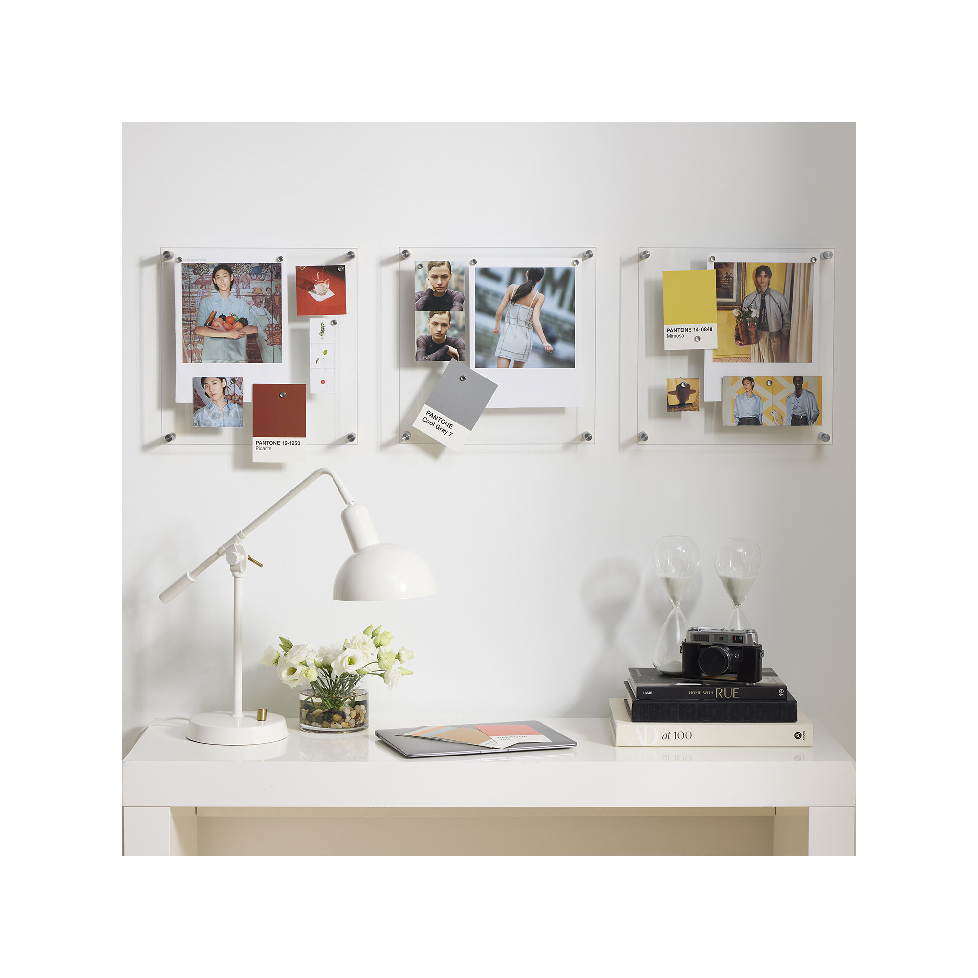 Easy Change Memo Board + Magnets, 14" x 14", Silver