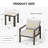 Avanna 3-Piece Brown Aluminum Patio Conversation Set With Light Gray Cushions And Side Table