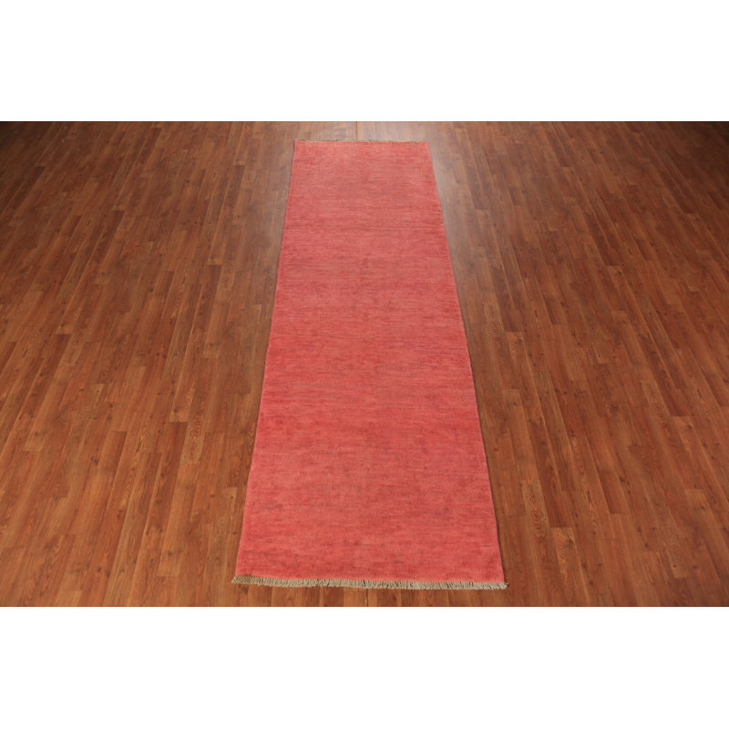 Tapis rose en laine fabriqué à la main Gabbeh 3 x 10