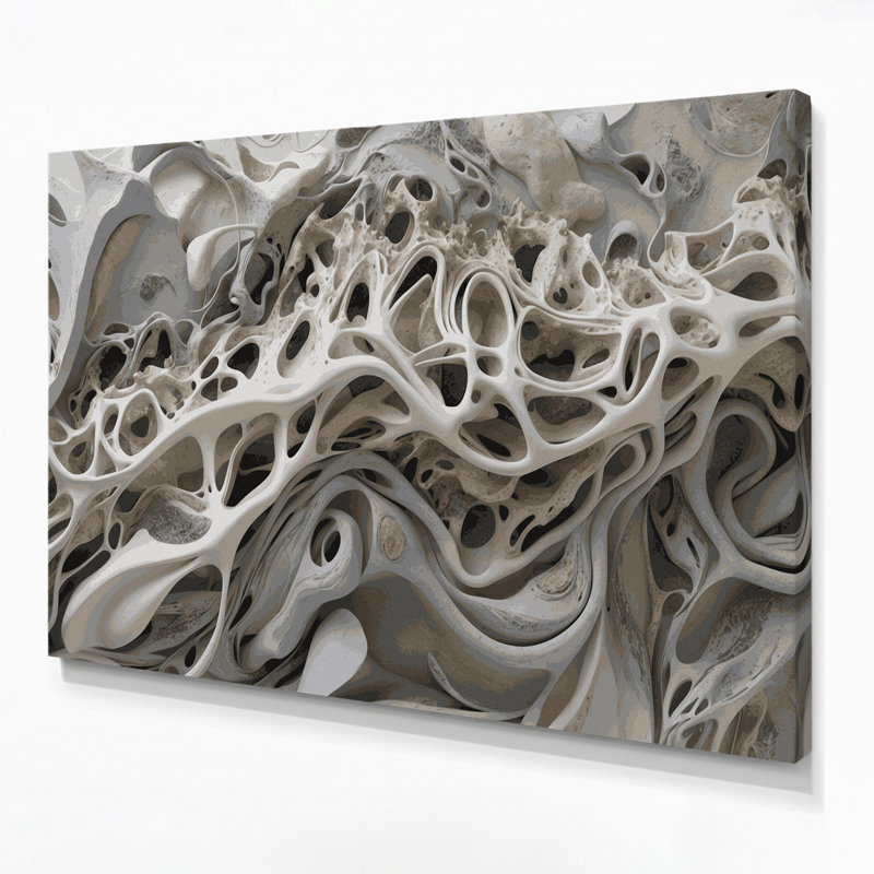 Art mural sur toile Biomorphic Abstraction 81, H 12 po x l 18 po